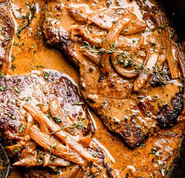 *175. Onion Gravy Smothered Steak