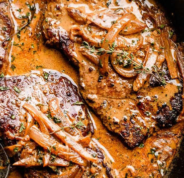 *175. Onion Gravy Smothered Steak