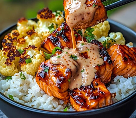*417. Honey Siracha Salmon Bowl